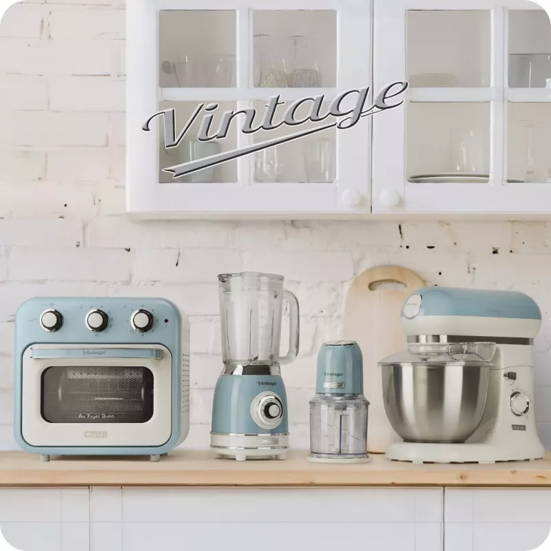 Ariete 583, Vintage Blender 1,5 L klaaskannuga, 4 roostevaba terasest tera, 4 kiirust + impulss, 1000 W, sinine