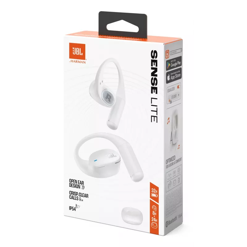 JBL Sense Lite peakomplekt — juhtmevaba Bluetooth kõrvakinnitus, intraauraalne, 20–20000 Hz, 83,5 g, valge