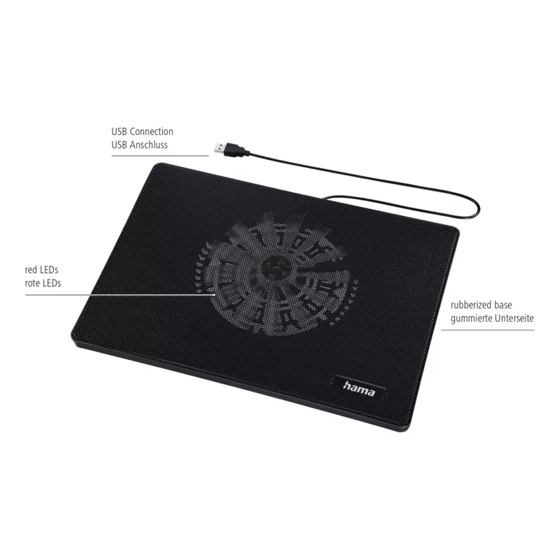Hama õhuke sülearvuti jahutusalus 39,6 cm (15,6 tolli) Must