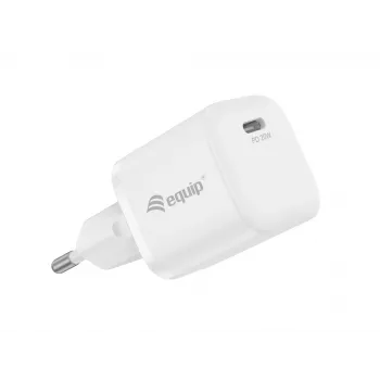 Equip 1-pordiline 20 W USB-C PD laadija, sisekasutuseks, vahelduvvool, valge, 100–240 V