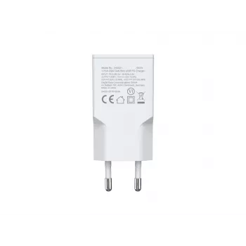 Sein laadija EQUIP 1-Port 20W GaN USB-C PD — 100–240V sisend, 12V maksimaalne väljund, valge