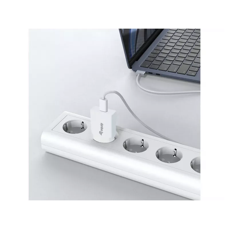 Sein laadija EQUIP 1-Port 20W GaN USB-C PD — 100–240V sisend, 12V maksimaalne väljund, valge