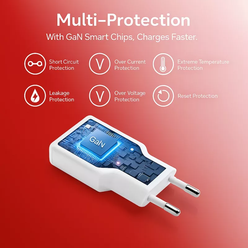 EQUIP 2‑Port 20W GaN õhuke USB PD Charger — USB‑C x1, USB‑A x1, Input 100–240V, Max Output 12V, Valge