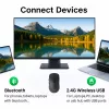 EQUIP mõlemakäeline 6 nupuga kaherežiimiline juhtmevaba hiir, optiline 1600 DPI, RF + Bluetooth, must