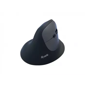EQUIP ergonoomiline paremakäeline vertikaalne juhtmevaba hiir 1600 DPI, RF juhtmevaba + Bluetooth, taaslaetav, 6 nuppu, must