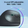 EQUIP ergonoomiline paremakäeline vertikaalne juhtmevaba hiir 1600 DPI, RF juhtmevaba + Bluetooth, taaslaetav, 6 nuppu, must