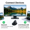 EQUIP ergonoomiline paremakäeline vertikaalne juhtmevaba hiir 1600 DPI, RF juhtmevaba + Bluetooth, taaslaetav, 6 nuppu, must