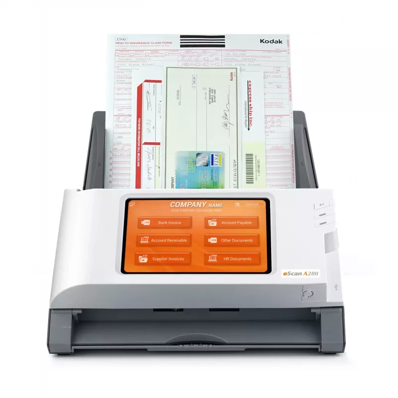Plustek eScan A280 Enterprise ADF-skanner 600 x 600 DPI A4 Must, Valge