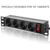Pistikupesadega liist QOLTEC 54603 — 1U rack-kinnitatav, 16A sisend, 4× SCHUKO pistikupesa