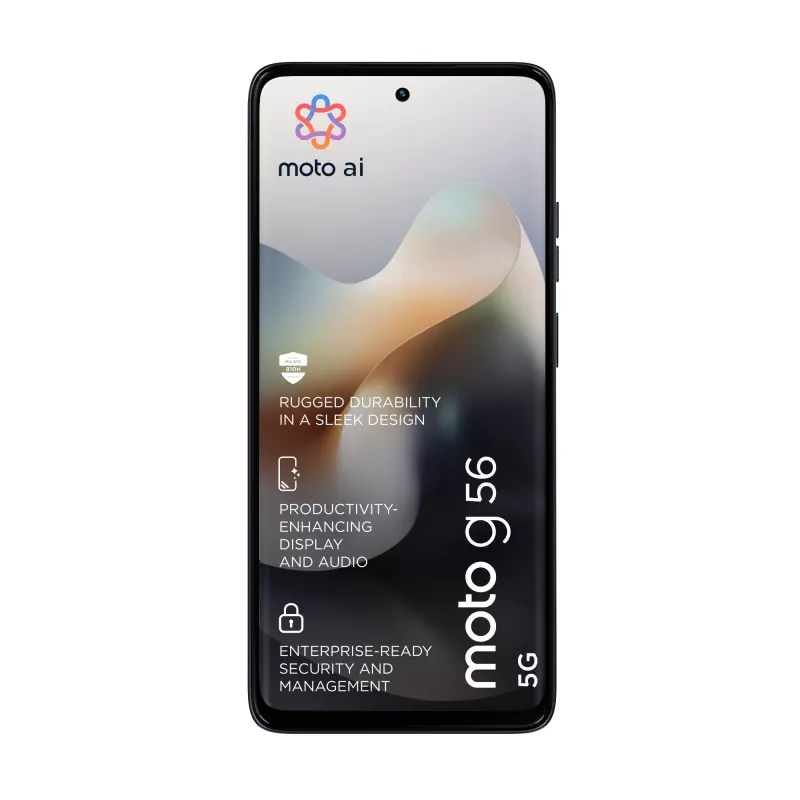 Nutitelefon MOTOROLA moto g56 5G 6,72 tolli (17,1 cm) hübriidne Dual SIM, MediaTek Dimensity 7060 2,6 GHz, 8 GB muutmälu, 256 GB, 5200 mAh, must