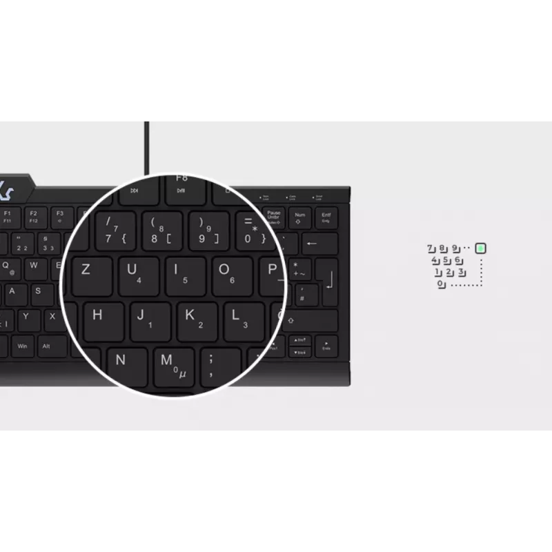 KeySonic KSK-5010ELC (DE) klaviatuur Kodu USB QWERTZ Saksa Must