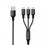 USB-kaabel 2GO 797156 1,5 m USB B 3 x USB C Must
