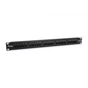 Equip 25-pordine Cat.3 RJ45 ISDN jaotusliides, must