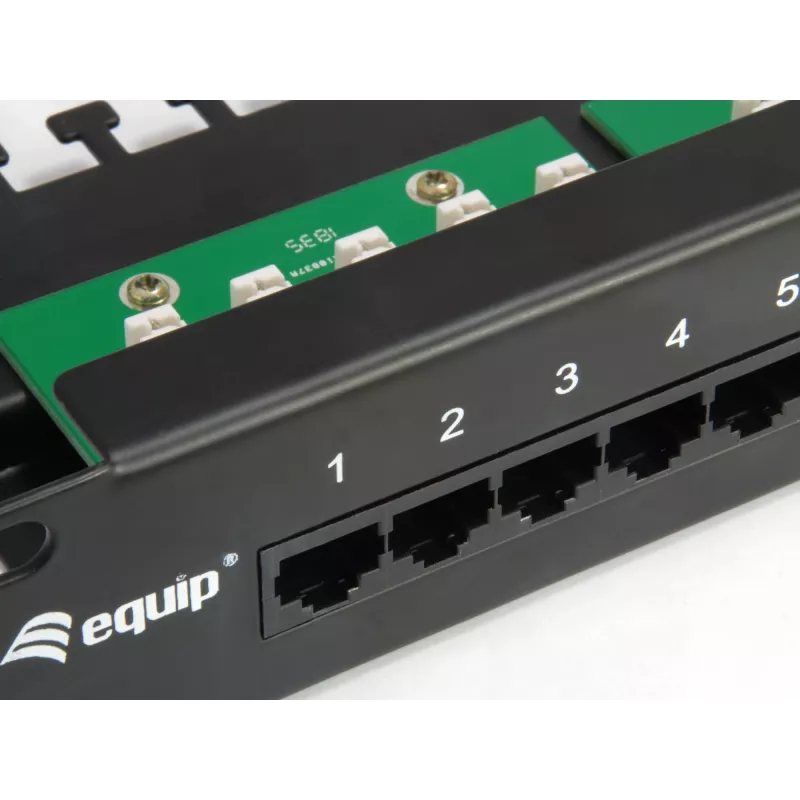 Equip 25-pordine Cat.3 RJ45 ISDN jaotusliides, must