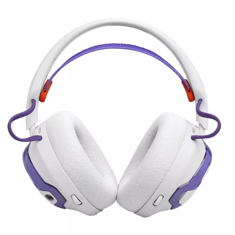 Peakomplekt JBL Quantum 650 — Juhtmevaba Bluetooth, USB-C, ümberkõrvaklapid, peapaelaga, valge, 20–20000 Hz
