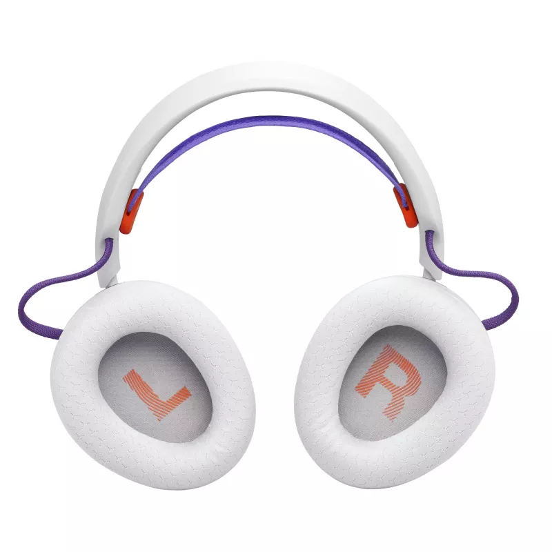 Peakomplekt JBL Quantum 650 — Juhtmevaba Bluetooth, USB-C, ümberkõrvaklapid, peapaelaga, valge, 20–20000 Hz