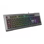 GENESIS Rhod 500 RGB klaviatuur Gaming USB QWERTY Portuguese Must, Hõbedane