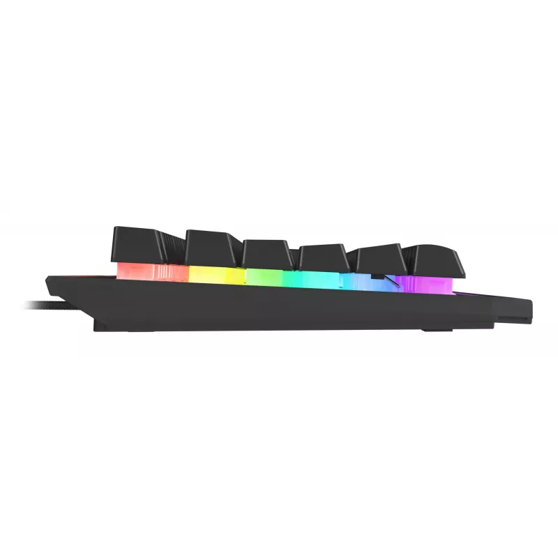 GENESIS Rhod 500 RGB klaviatuur Gaming USB QWERTY Portuguese Must, Hõbedane