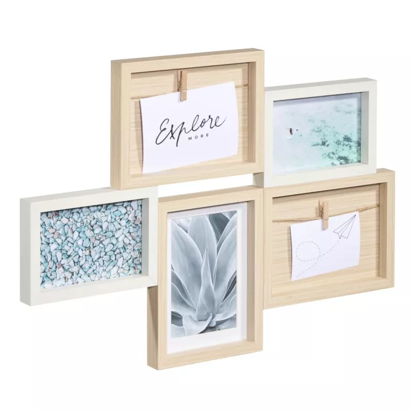 Multi picture frame Hama Kalmar Oak Valge MDF