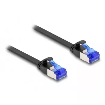 Võrgukaabel DeLOCK RJ45 lame ühenduskaabel pistik-pistik Cat.6A 0,5 m must