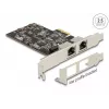 DeLOCK PCI Express x2 kaart 2 x RJ45 2,5 Gigabit LAN i225