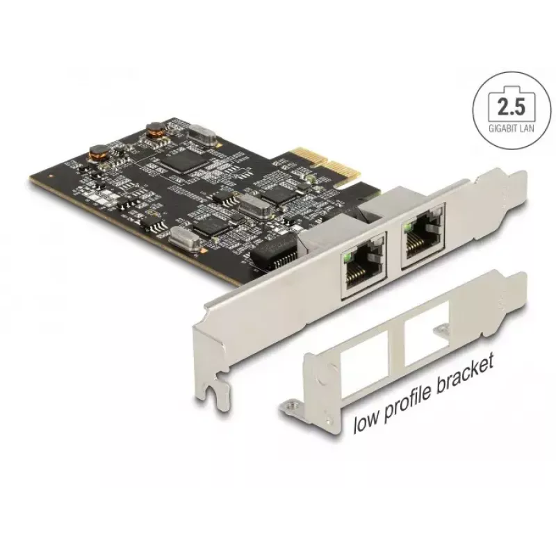 DeLOCK PCI Express x2 kaart 2 x RJ45 2,5 Gigabit LAN i225