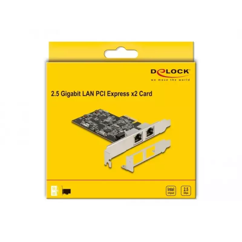 DeLOCK PCI Express x2 kaart 2 x RJ45 2,5 Gigabit LAN i225