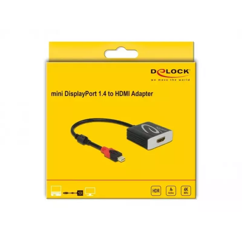 Aktiivne mini DisplayPort 1.4 - HDMI adapter DeLOCK 65302