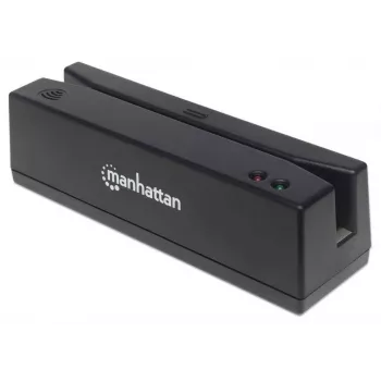 Manhattan USB-A magnetribakaardilugeja, kolmerajaline lugeja, klaviatuurikiilu dekooder, kaabel 1,5 m, must, kolmeaastane garantii
