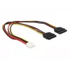 DELOCK kaabel 0,3 m disketiseade 4p/2x SATA 15p