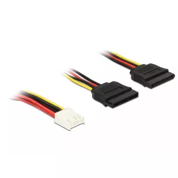 DELOCK kaabel 0,3 m disketiseade 4p/2x SATA 15p