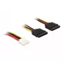 DELOCK kaabel 0,3 m disketiseade 4p/2x SATA 15p
