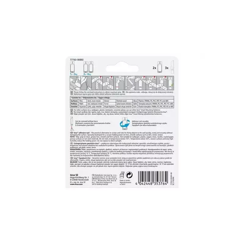 Universaalkonks TESA 77763 Indoor Valge 2 tk
