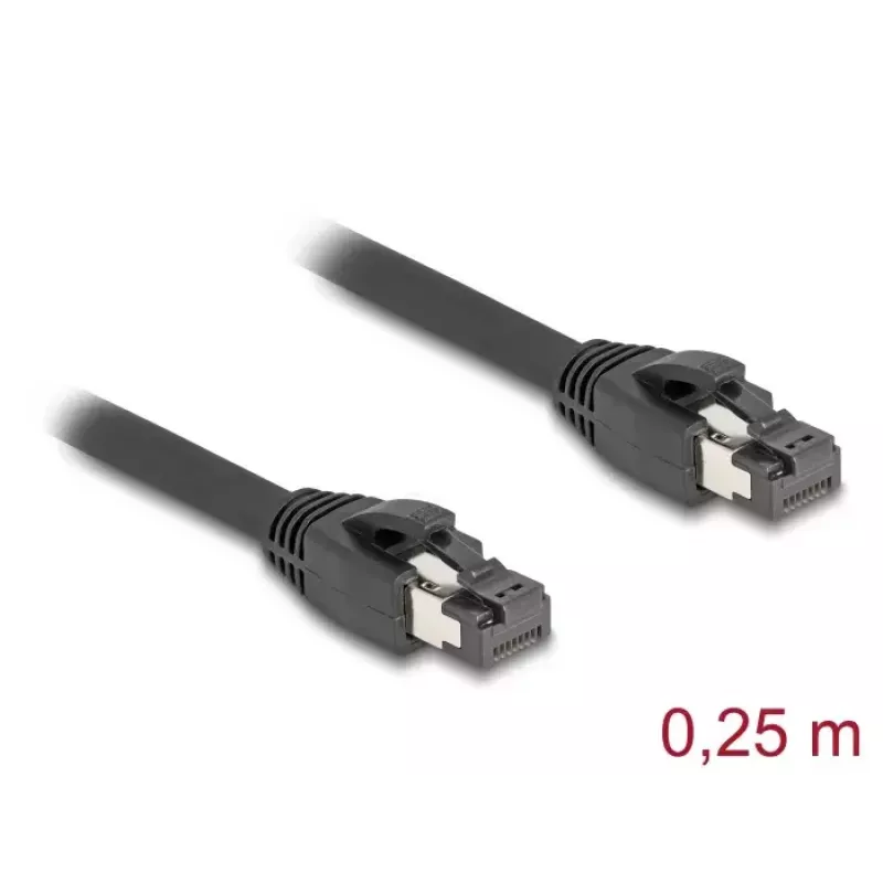 DeLOCK RJ45 võrgukaabel Cat.8.1 S/FTP 25 cm 40 Gbps must