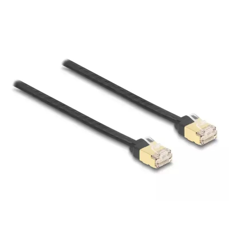 DeLOCK RJ45 sissetõmmatav kaabel Cat.6A STP 1.5 m must kollane