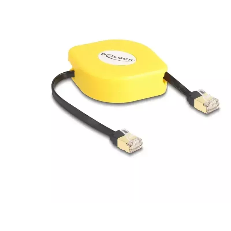 DeLOCK RJ45 sissetõmmatav kaabel Cat.6A STP 1.5 m must kollane