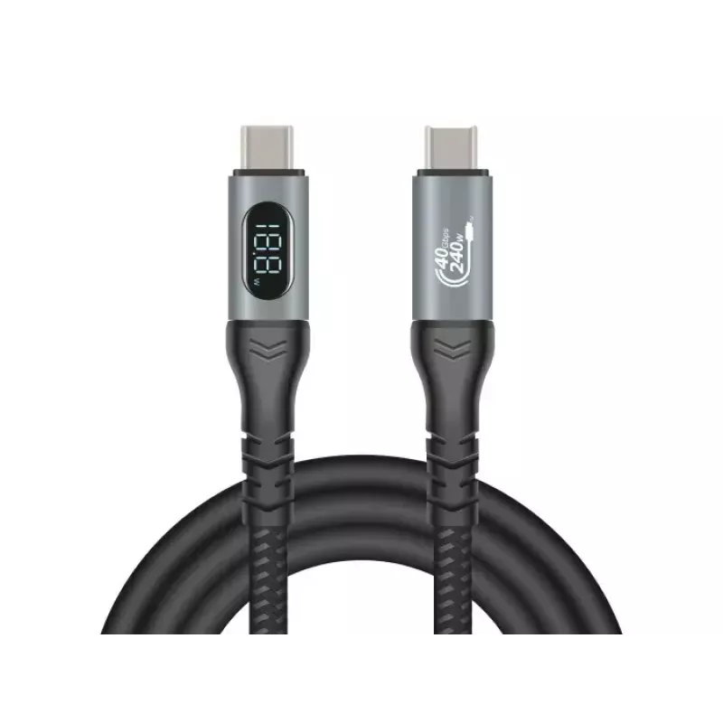 DeLOCK USB 40 Gbps andme- ja kiirlaadimiskoaksiaalkaabel 1 m USB PD 3.1 240 W