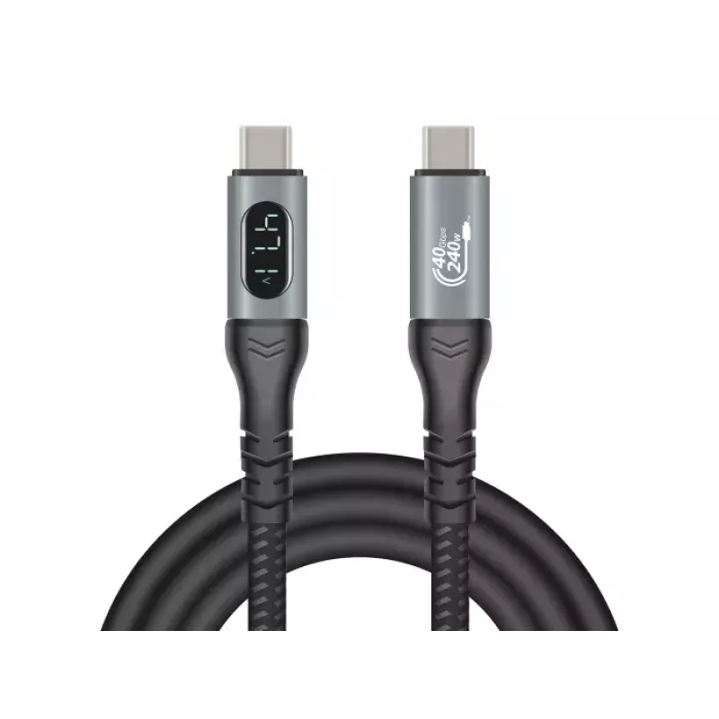 DeLOCK USB 40 Gbps andme- ja kiirlaadimiskoaksiaalkaabel 1 m USB PD 3.1 240 W