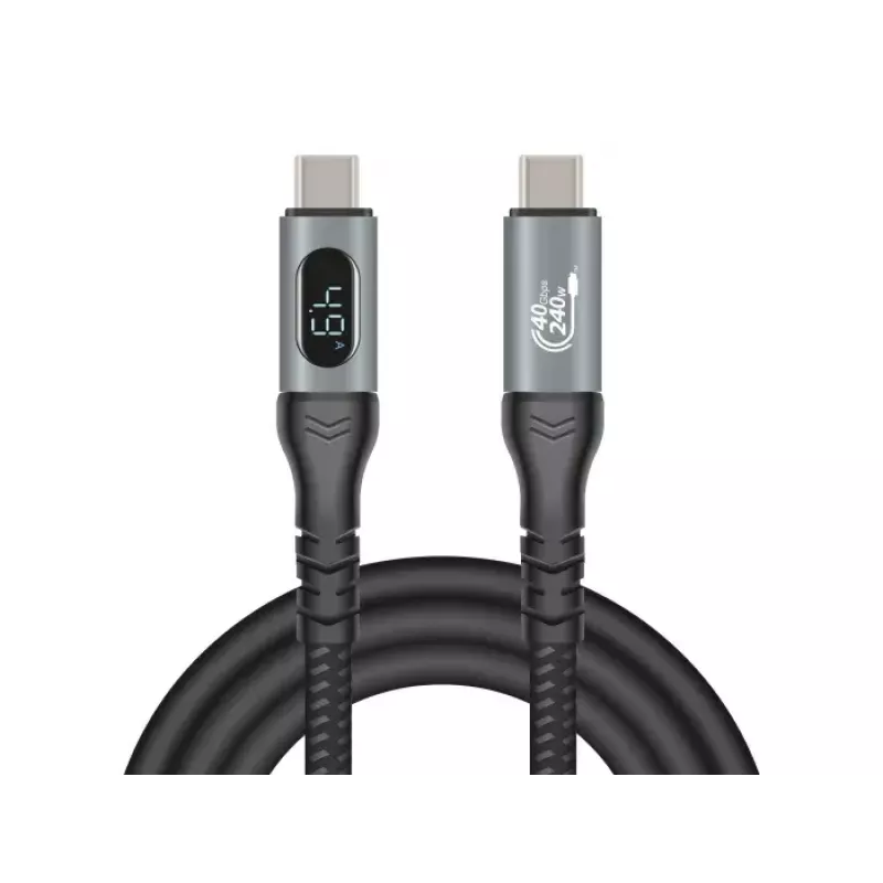 DeLOCK USB 40 Gbps andme- ja kiirlaadimiskoaksiaalkaabel 1 m USB PD 3.1 240 W