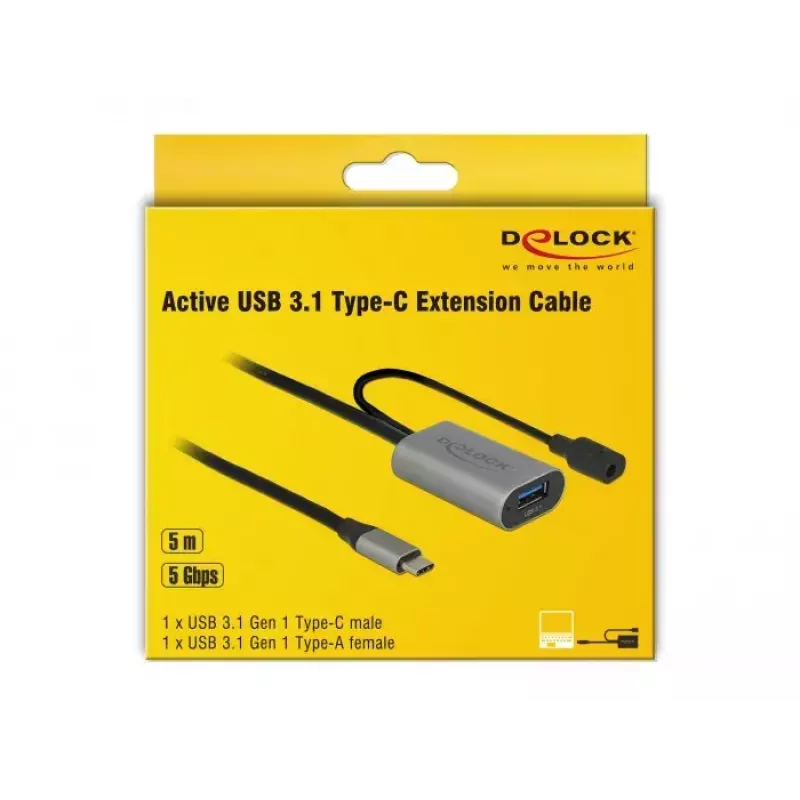USB-kaabel DeLOCK 85391 USB 3.2 Gen 1 5 m USB A USB C Must Hall