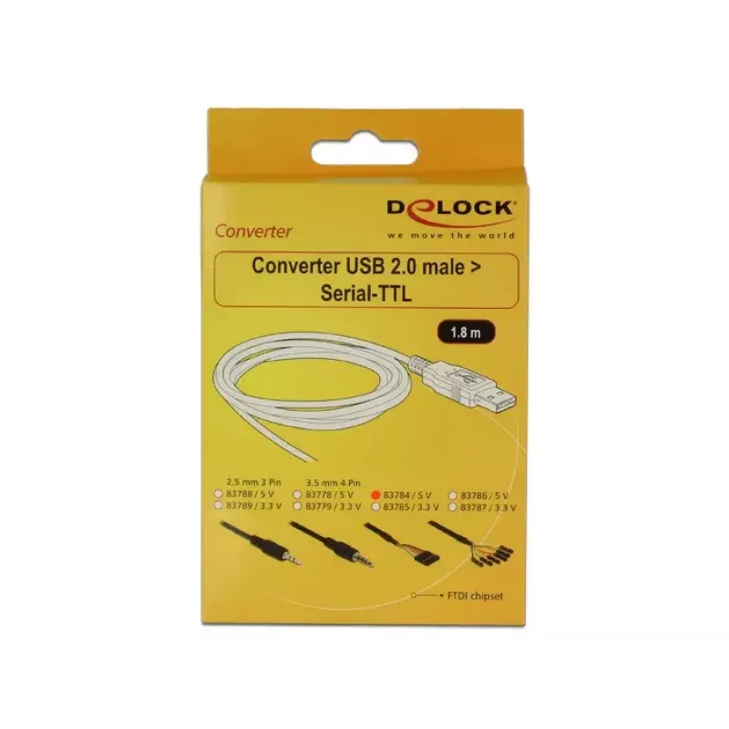 USB-kaabel DeLOCK 1,8m USB2.0-A/TTL 6-p Must