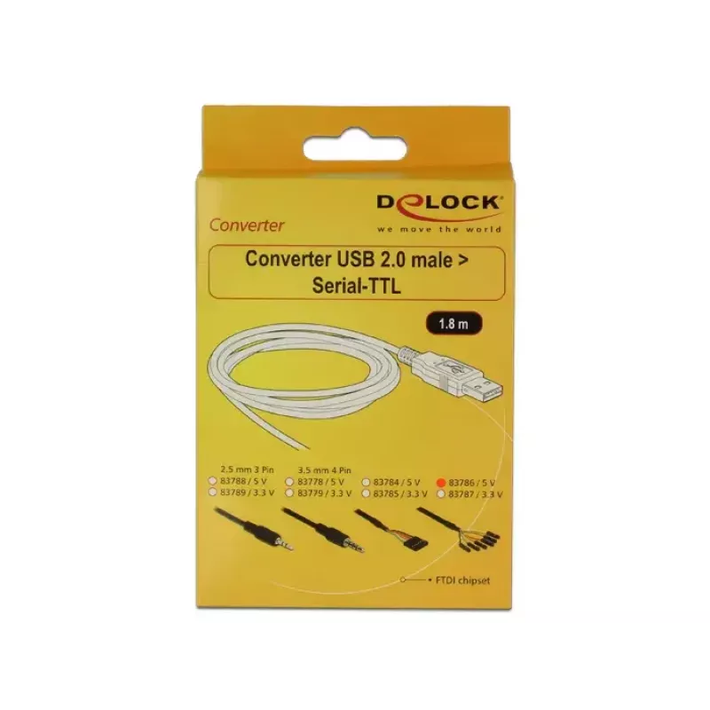 USB-kaabel DeLOCK 1,8 m USB2.0-A/TTL 6-p Must