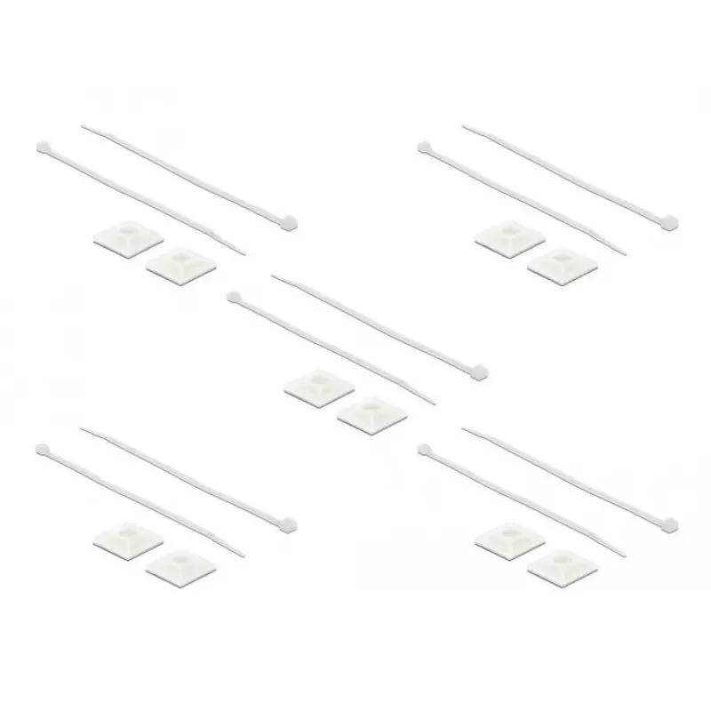 Kaablisidemekinnitus DeLOCK 18834 valge nailon 10 tk