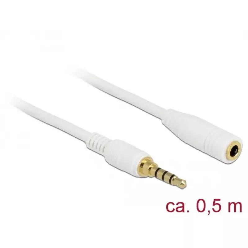 Audio kaabel DeLOCK 85628 0.5m 3.5mm Valge