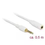 Audio kaabel DeLOCK 85628 0.5m 3.5mm Valge