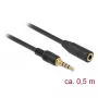Audio kaabel DeLOCK 85627 0,5m 3,5mm Must