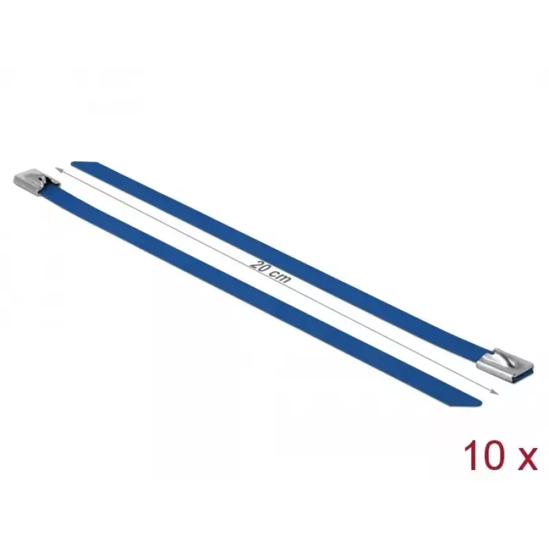 Kaabliside DeLOCK 18797 Terasest Sinine 200mm 10 tk