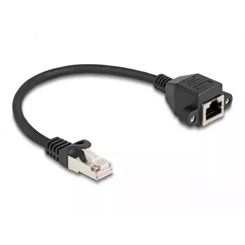 DeLOCK RJ50 pikenduskaabel isane emasele S/FTP 0,25 m must