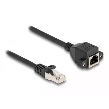 DeLOCK RJ50 pikenduskaabel isane emasele S/FTP 0,25 m must