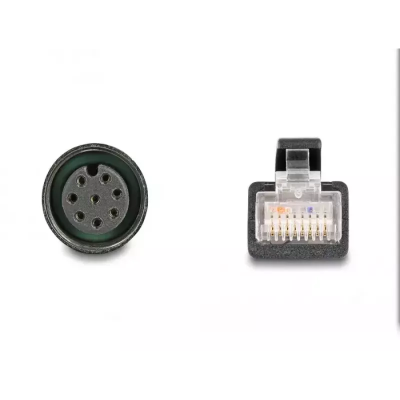 DeLOCK M12 adapterkaabel A-kodeeritud 8 kontaktiga emane RJ45 isasele 50 cm